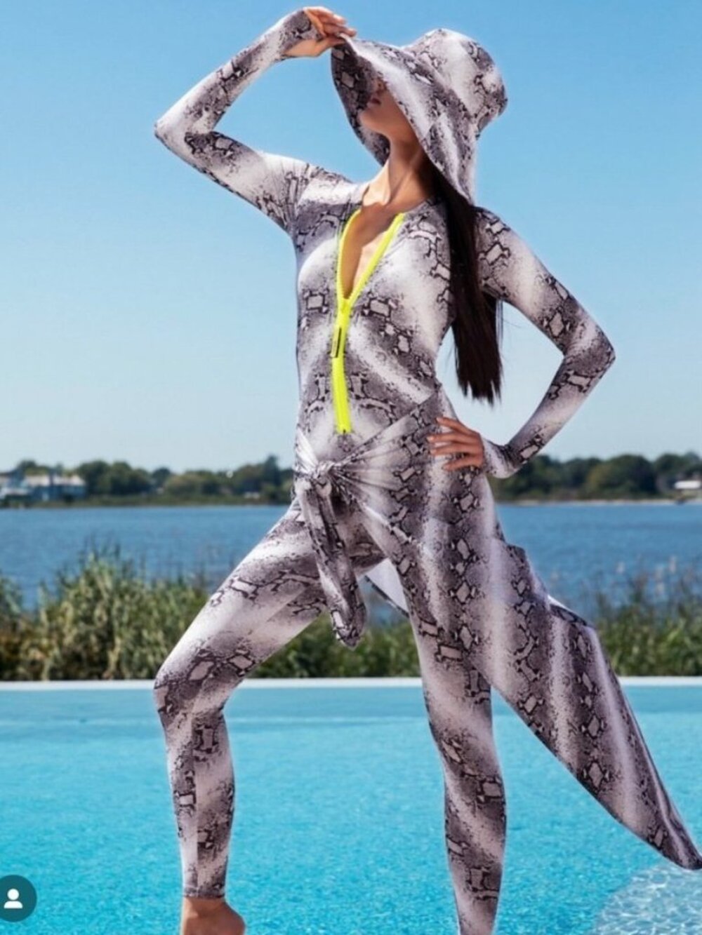 Watskin Sunwear Lois Catsuit in python snake print